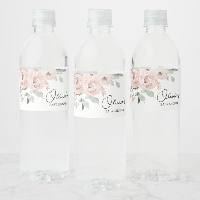 Dusty Pink Rose Es ist eine Girl Baby Dusche Wasserflaschenetikett (Flaschen)