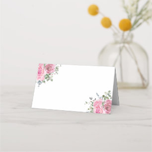 Dusty Pink Rose Eukalyptus Botanischer Blumenkohl Platzkarte