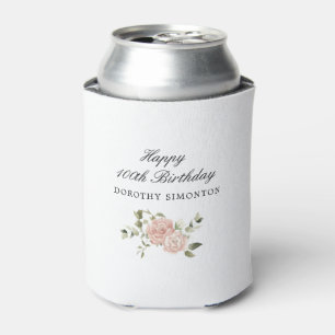 Dusty Pink Rose Floral 100. Geburtstag Dosenkühler