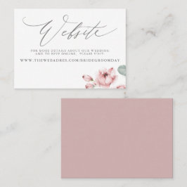Dusty Pink Rose Wedding Website Card Visitenkarte