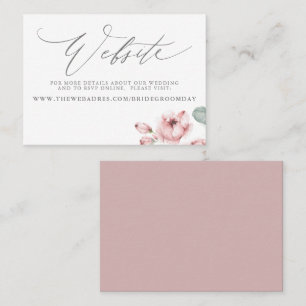 Dusty Pink Rose Wedding Website Card Visitenkarte