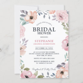 Dusty Pink Roses Mitsommer Brautparty Einladung