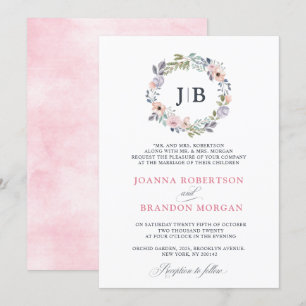 Dusty Pink Roses Mittelsommer Blumenhochzeit Einladung