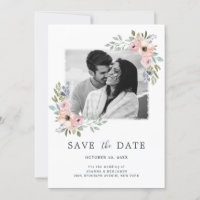 Dusty Pink Roses Mittelsommer Floral Save the Date