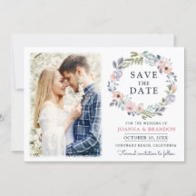 Dusty Pink Roses Mittelsommer Floral Save the Date