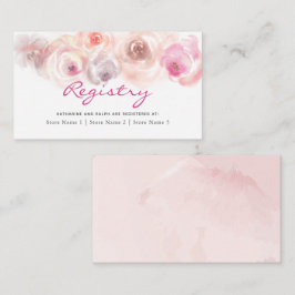 Dusty Pink Roses Watercolor Gift Registry Begleitkarte