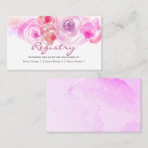 Dusty Pink Roses Watercolor Gift Registry Begleitkarte