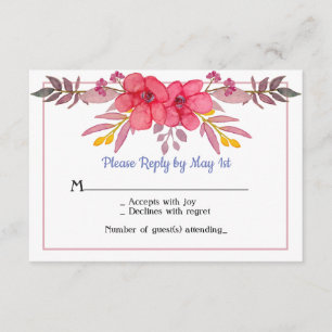 Dusty Pink RSVP Card denken Karte