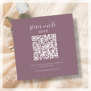 Dusty Pink   RSVP QR Code für Hochzeiten Begleitkarte