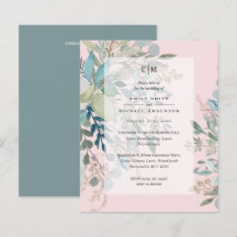 Dusty Pink Sage Hochzeit Zeremonie und Empfang Inv