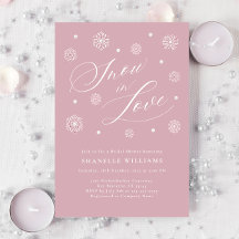 Dusty Pink Schnee in Liebe Brautdusche Einladung