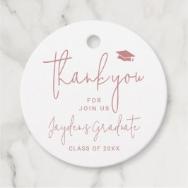 Dusty Pink Simple Modern Script Graduate vielen Da Geschenkanhänger