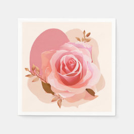 Dusty Pink Single Rose Serviette