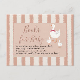 Dusty Pink Striped Little Goose Books for Baby Postkarte