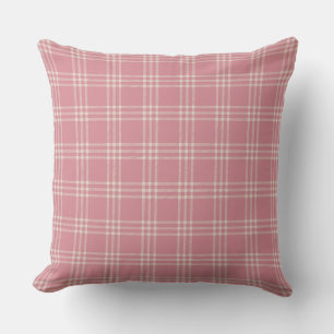 Dusty Pink Tartan Kariertes Muster Kissen
