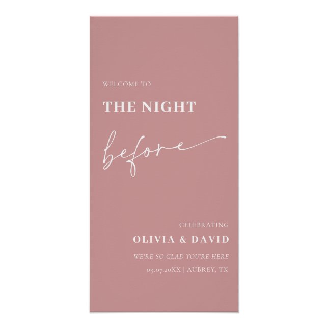 Dusty Pink The Night Before Probe Dinner Unterschr Poster (Vorderseite)