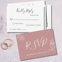 Dusty Pink UAWG Wedding Response Card