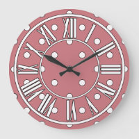 Dusty Pink Uhr mit weißen Punkten