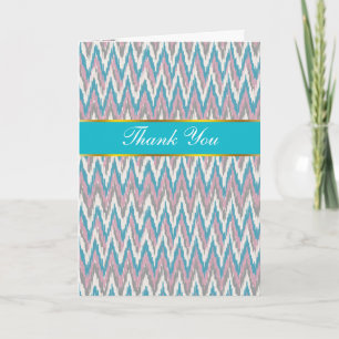 Dusty Pink und Blue iKat Dankeskarte