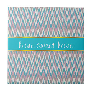 Dusty Pink und Blue iKat Fliese