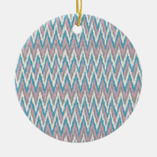 Dusty Pink und Blue iKat Keramik Ornament