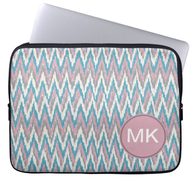Dusty Pink und Blue iKat Laptopschutzhülle (Vorderseite)
