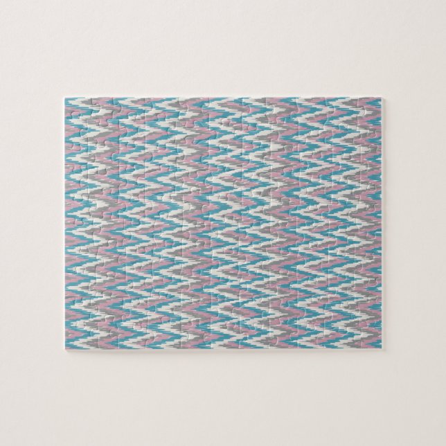 Dusty Pink und Blue iKat Puzzle (Horizontal)