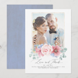 Dusty Pink und Dusty Blue Floral Wedding Vielen Da Einladung
