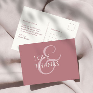 Dusty Pink und Elfenbein Non-Foto Vielen Dank Postkarte