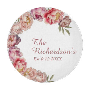 Dusty Pink Watercolor Peony Custom Schneidebrett
