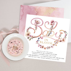 Dusty Pink Watercolor Wildblume Baby Shower Invit Einladung