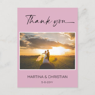 Dusty Pink Wedding Vielen Dank Foto Postcard Postkarte