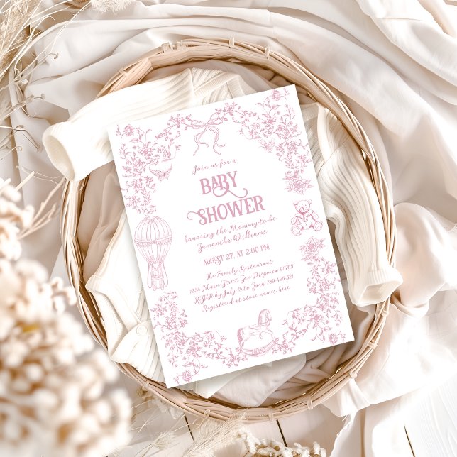 Dusty Pink Whimsical Floral Girl Baby Dusche Einladung (Von Creator hochgeladen)