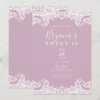 Dusty Pink & White Lace Elegant Sweet 16 Party