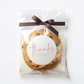 Dusty Pink & White Minimal Brautparty Gefallen Runder Aufkleber