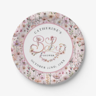 Dusty Pink Wildblume Baby Duschvorrichtung Teller 
