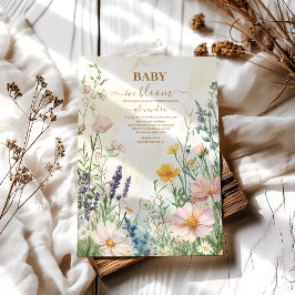 Dusty Pink Wildblume Baby in Bloom Girl Shower Einladung