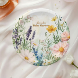 Dusty Pink Wildblume Baby in Bloom Pappteller