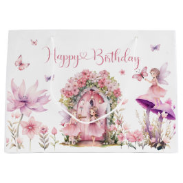 Dusty Pink Wildblume Fairy Birthday Party Große Geschenktüte