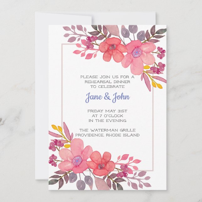 Dusty Pinks Einladung (Vorderseite)