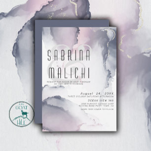 Dusty Plum Blush Pewter Fluid Alkohol Tinte Einladung