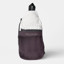 Dusty Plum und Tawny Polka Dot Design mit Namen Crossbody Bag