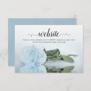 Dusty Powder Blue Rose Elegante Wedding Website Begleitkarte