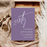 Dusty Purple Minimalist 60th Birthday Invitation Einladung<br><div class="desc">*** Please enter H013 in the store search to find all matching items *** Or visit our Dusty Purple Minimalist Collection. *** This high-quality design is easy to customize to match your wedding colors, styles and theme. For further customization, please click the "Edit using Design Tool" link and use our...</div>