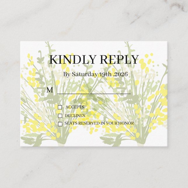 Dusty Purple Silver Gray Floral Rustic RSVP Card Begleitkarte (Vorderseite)