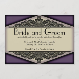 Dusty Purple Vintage, Hochzeitseinladung Einladung