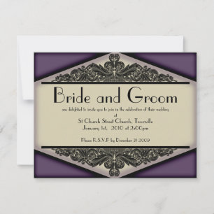 Dusty Purple Vintage, Hochzeitseinladung Einladung