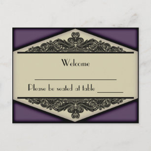 Dusty Purple Vintage, Platzkarte Postkarte