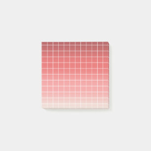 Dusty Red Pink Gradient White Graph Zeilen Post-it Klebezettel
