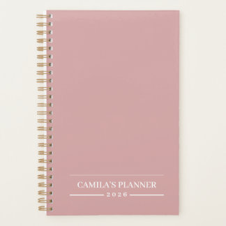 Dusty Rose 2026 Planer | Benutzerdefinierter Name 